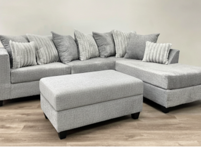 Downey Grey Ottoman