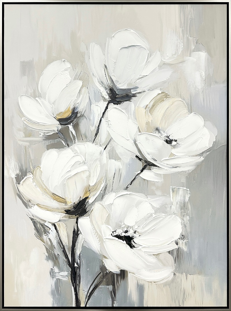 Whispering Blooms II Hand-embellished Canvas in Frame