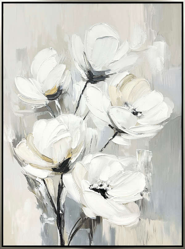 Whispering Blooms II Hand-embellished Canvas in Frame
