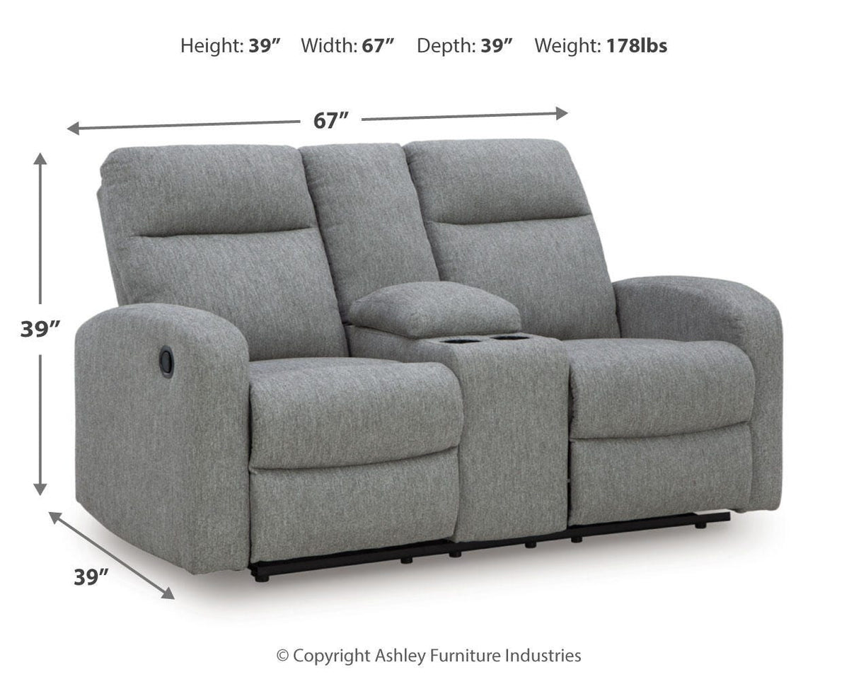 Moreau Place DBL Rec Loveseat w/Console