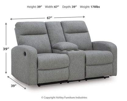 Moreau Place DBL Rec Loveseat w/Console
