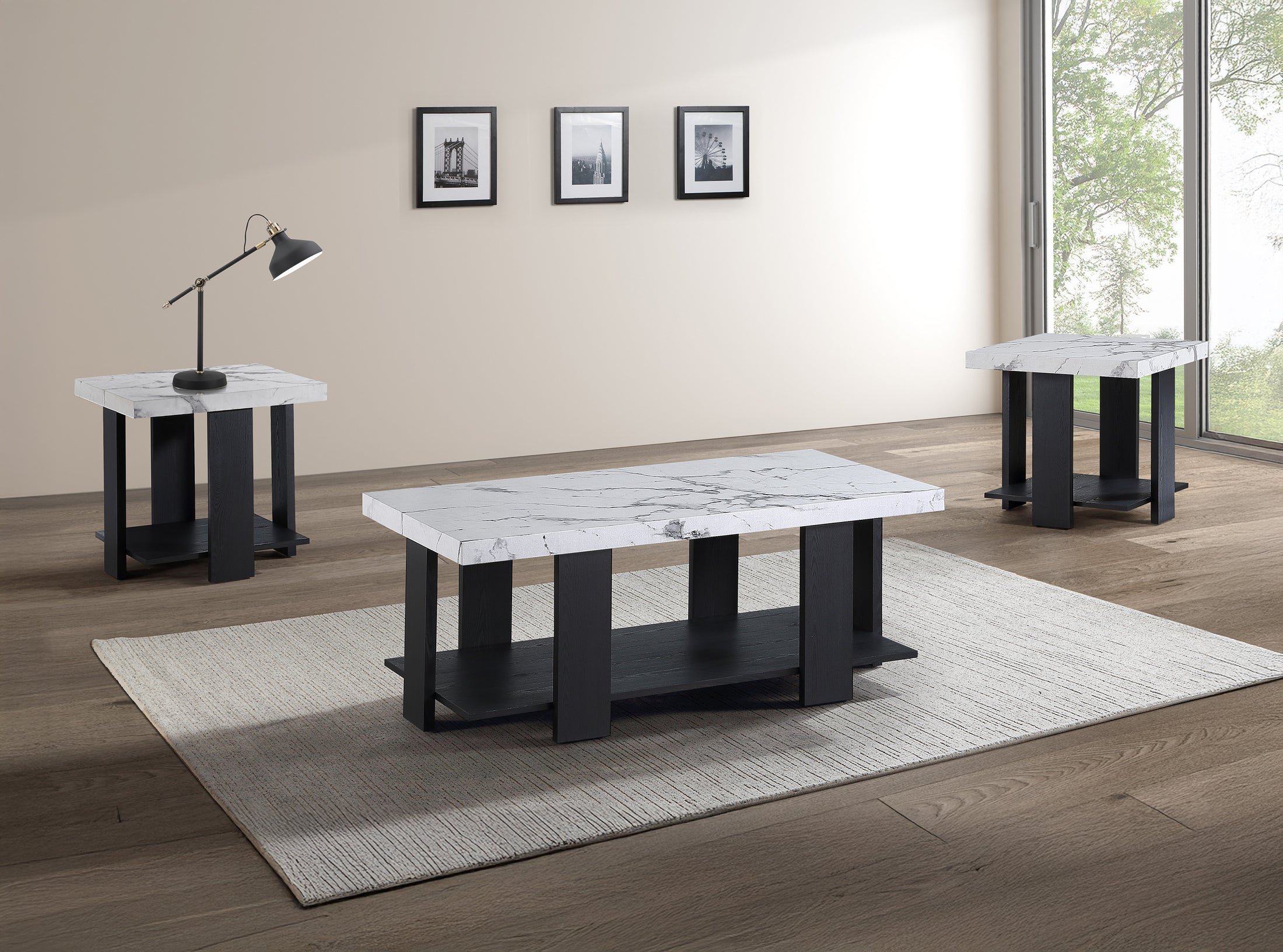 Boris 3-Pk Cocktail Set-Faux Marble