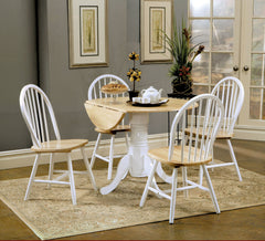 Juego de mesa de comedor redonda abatible Allison, color blanco