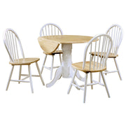 Juego de mesa de comedor redonda abatible Allison, color blanco