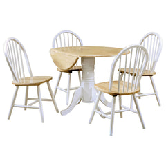 Juego de mesa de comedor redonda abatible Allison, color blanco