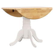 Mesa de comedor extensible Allison redonda de 40 pulgadas con hojas abatibles, color blanco