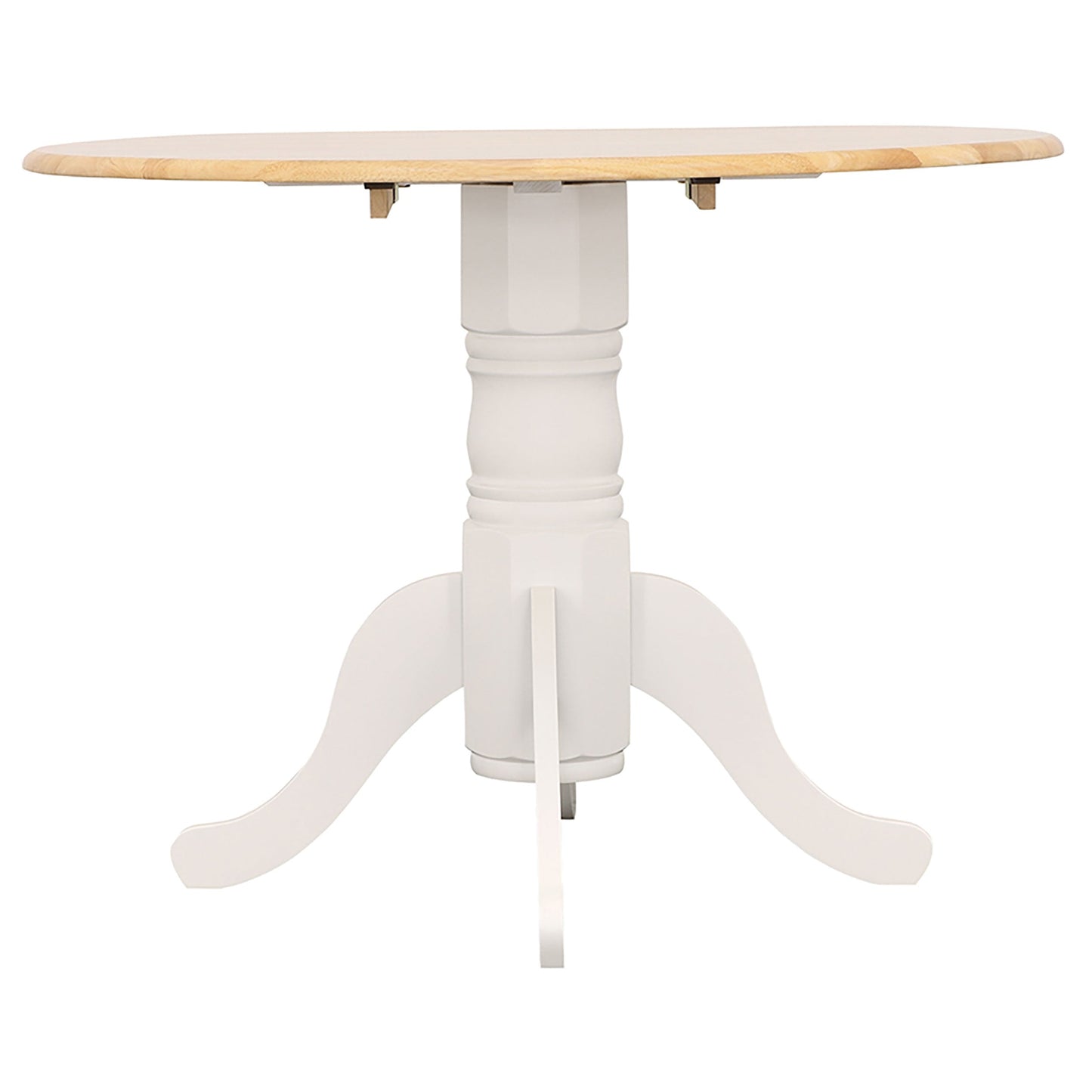 Mesa de comedor extensible Allison redonda de 40 pulgadas con hojas abatibles, color blanco