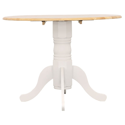 Mesa de comedor extensible Allison redonda de 40 pulgadas con hojas abatibles, color blanco