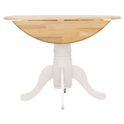 Mesa de comedor extensible Allison redonda de 40 pulgadas con hojas abatibles, color blanco