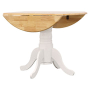 Mesa de comedor extensible Allison redonda de 40 pulgadas con hojas abatibles, color blanco