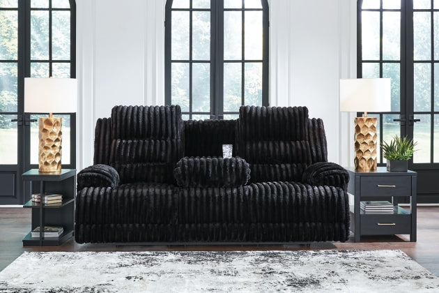 Technique Reclining Power Sofa w/ Drop-Down Table