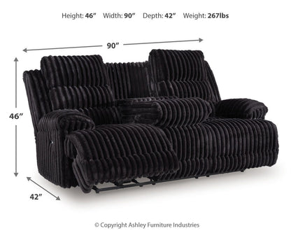 Technique Reclining Power Sofa w/ Drop-Down Table