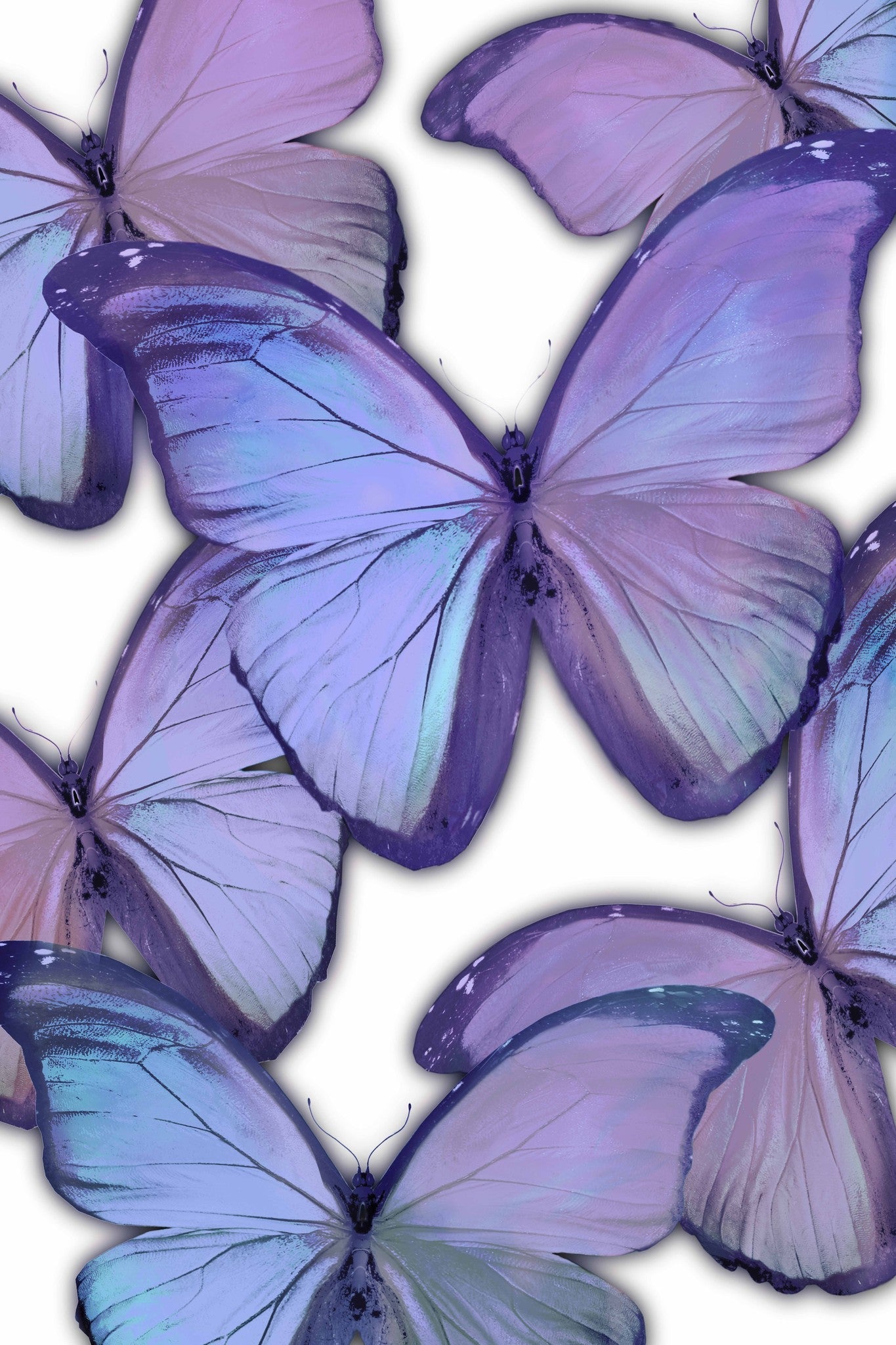 ''Ethereal Violet Butterflies'' Printed Wrapped Canvas