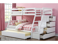 Litera para adolescentes Jason (T/F) con cama nido y espacio de almacenamiento