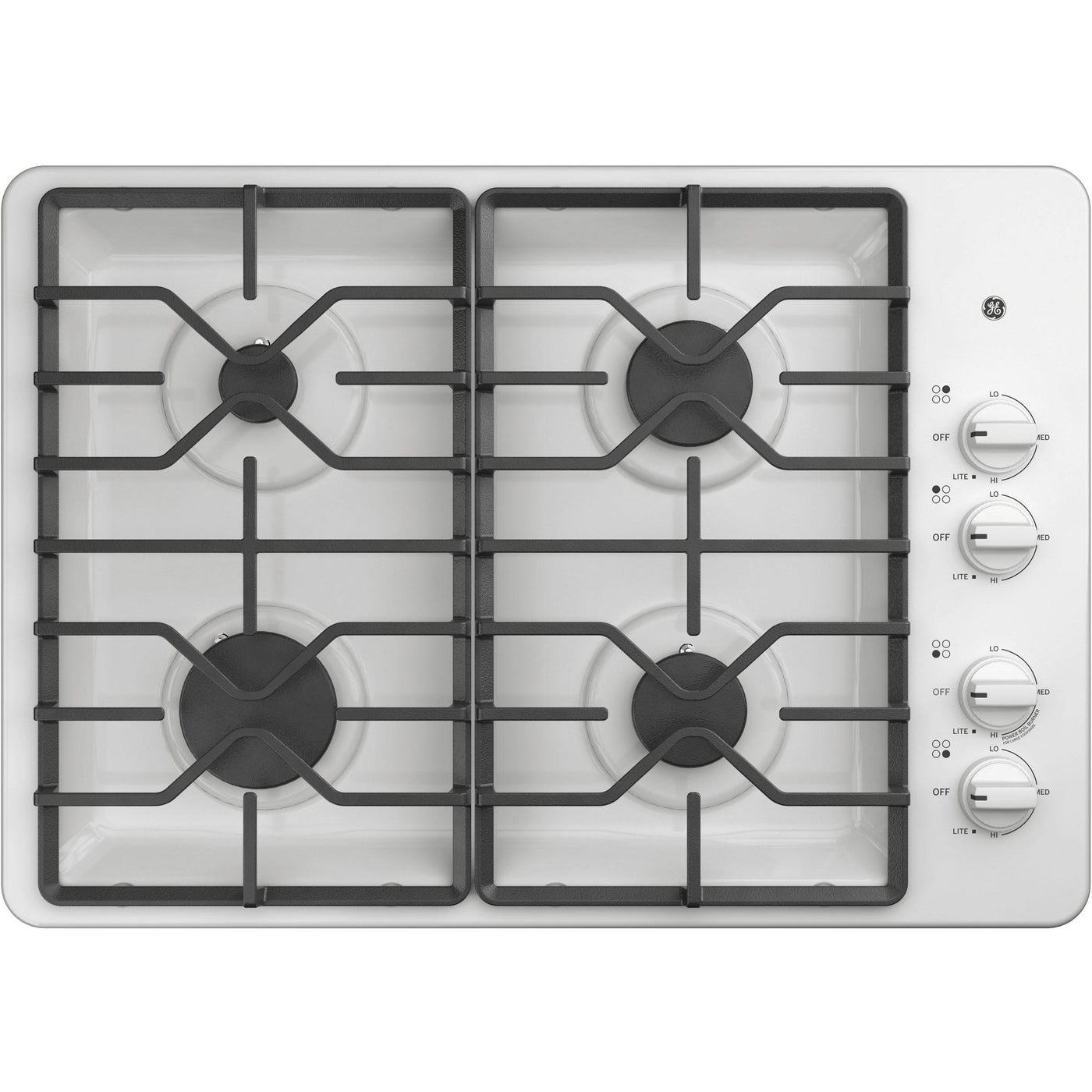 GE 30-inch Built-In Gas Cooktop JGP3030DLWW IMAGE 1