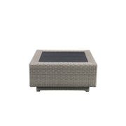 Sofá seccional para patio Salena de 160 cm con 4 cojines y mesa de centro
