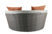 Sofá con dosel para patio Salena con 4 almohadas y otomana