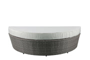 Sofá con dosel para patio Salena con 4 almohadas y otomana