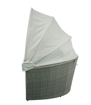 Sofá con dosel para patio Salena con 4 almohadas y otomana