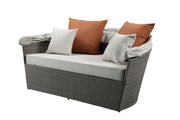 Sofá con dosel para patio Salena con 4 almohadas y otomana