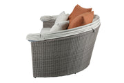 Sofá con dosel para patio Salena con 4 almohadas y otomana