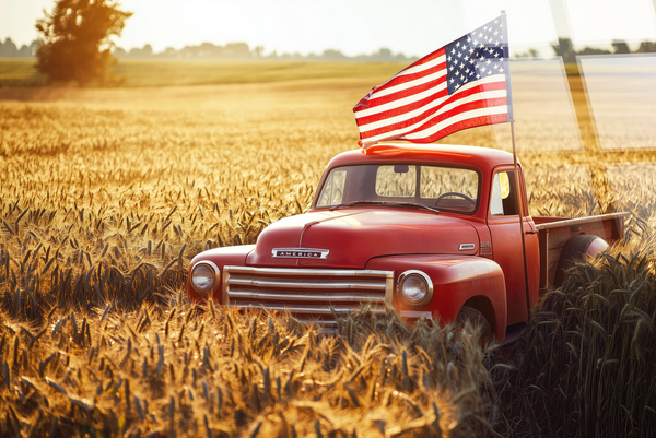 Rustic Patriot Tempered Glass