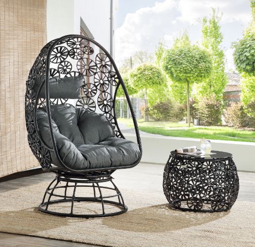 Sillón y mesa auxiliar de patio Hikre