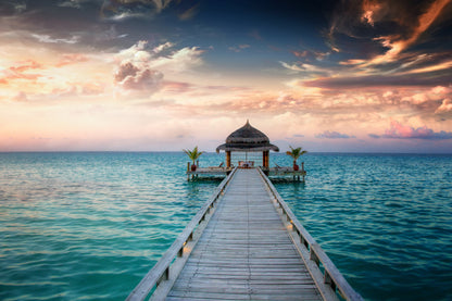 ''Ocean Hut'' Tempered Glass
