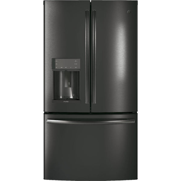 GE Profile 36-inch, 27.8 cu. ft. French 3-Door Refrigerator with Ice and Water PFE28KBLTS