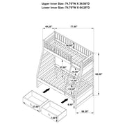 Ashton 2-drawer Wood Over Bunk Bed