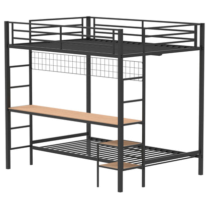 Campus  Workstation Bunk Bed Matte Black
