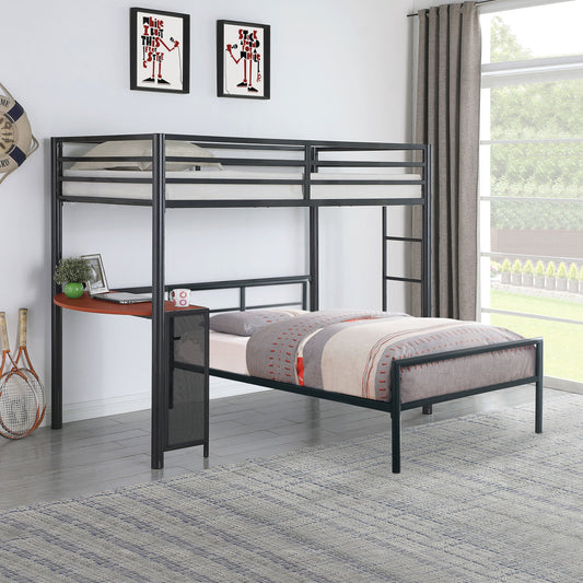 Fisher Over Workstation Loft Bed Set Gunmetal
