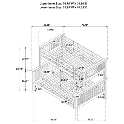 Litera Chapman de madera blanca