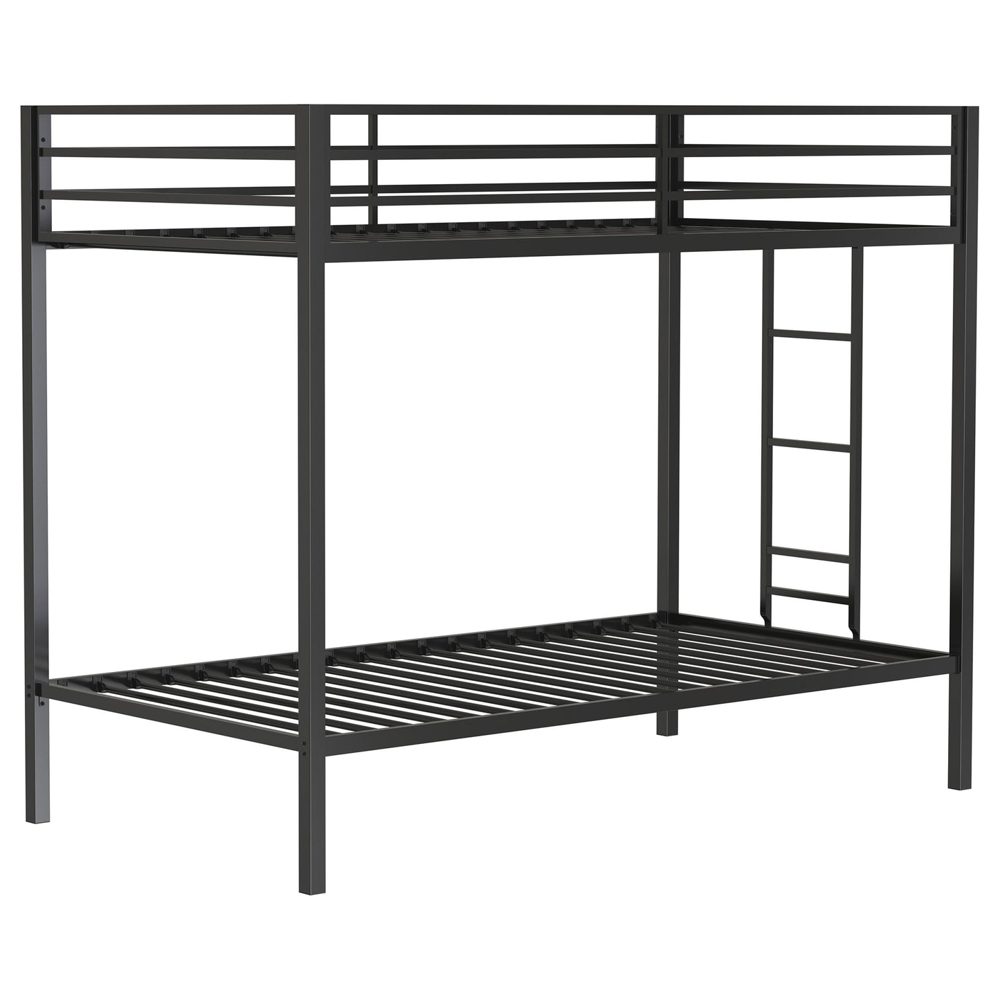 Alevera Metal Bunk Bed with Ladder Black