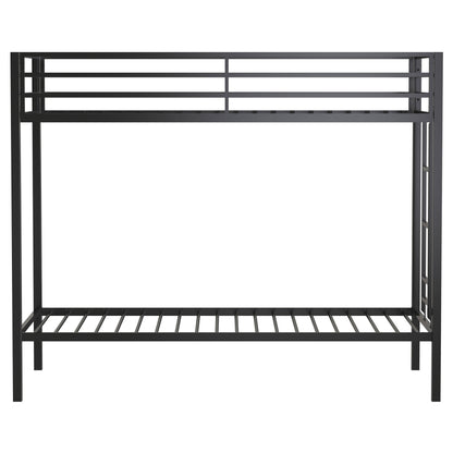 Alevera Metal Bunk Bed with Ladder Black