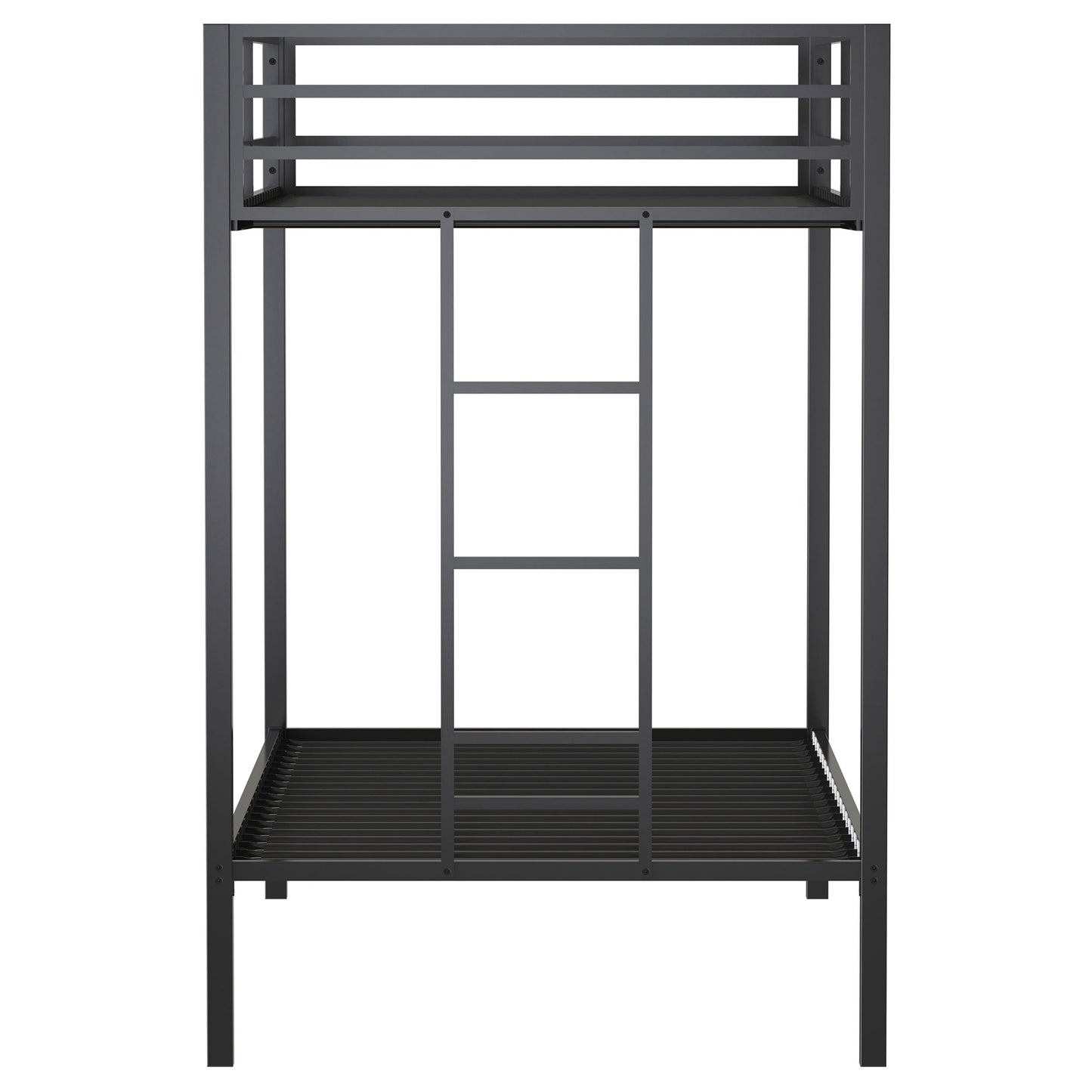 Alevera Metal Bunk Bed with Ladder Black