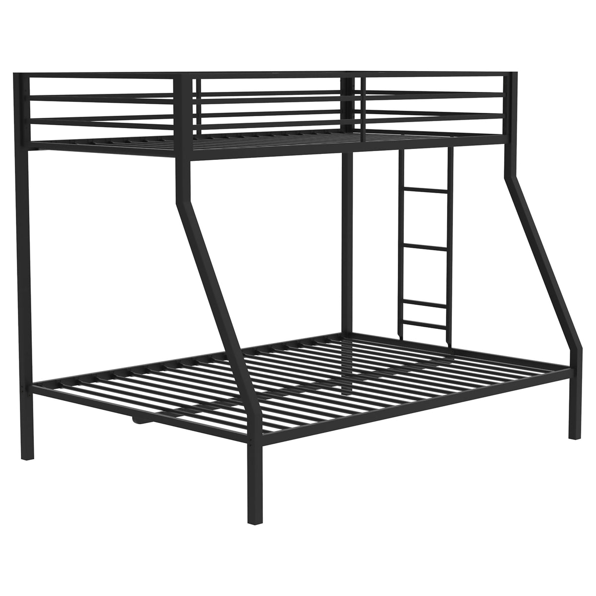 Alevera Metal Bunk Bed with Ladder Black