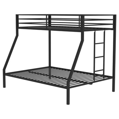 Alevera Metal Bunk Bed with Ladder Black
