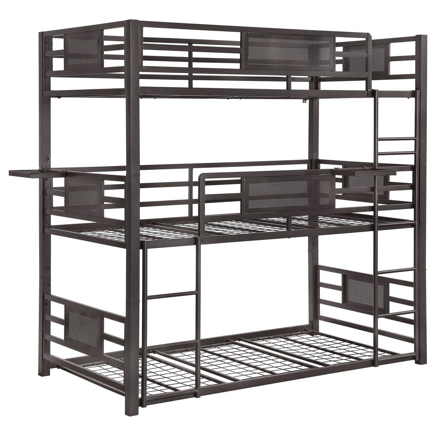 Rogen Metal Triple Bunk Bed Dark Bronze