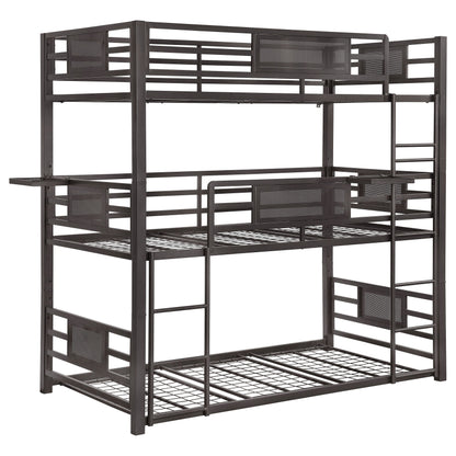 Rogen Metal Triple Bunk Bed Dark Bronze