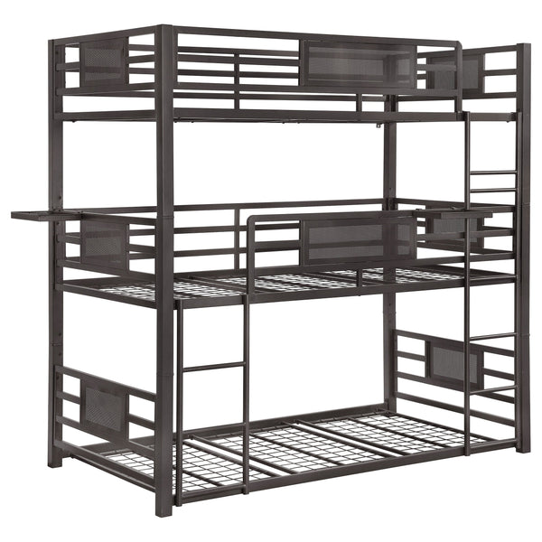 Rogen Metal Triple Bunk Bed Dark Bronze