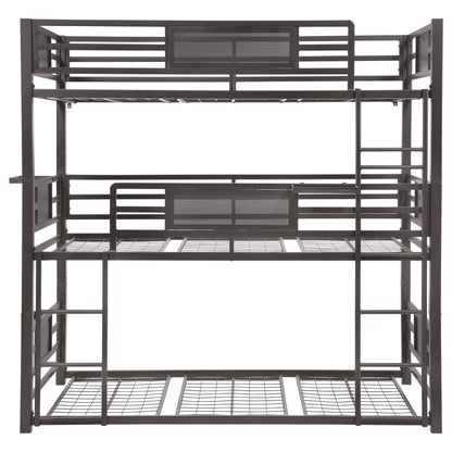 Rogen Metal Triple Bunk Bed Dark Bronze
