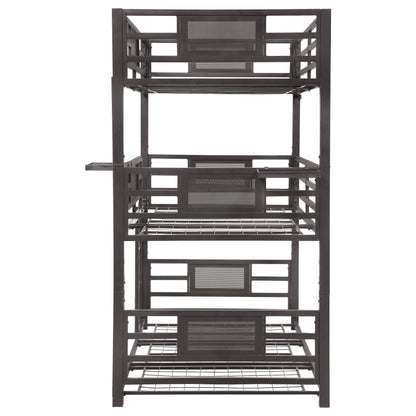 Rogen Metal Triple Bunk Bed Dark Bronze