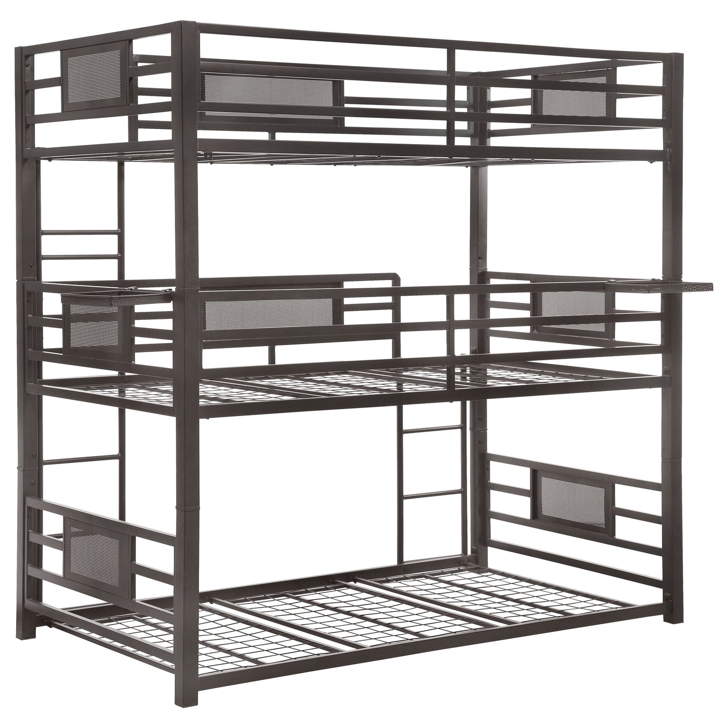 Rogen Metal Triple Bunk Bed Dark Bronze