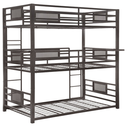 Rogen Metal Triple Bunk Bed Dark Bronze