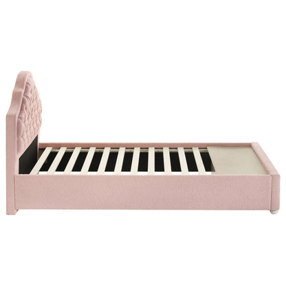 Ashleigh 44-inch Upholstered Storage Platform Bed Pink