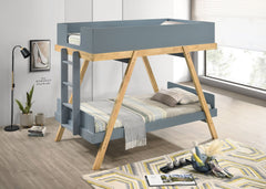 Frankie Wood Over Bunk Bed Blue and Natural