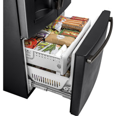  GE 36-inch, 27.8 cu.ft. Freestanding French 3-Door Refrigerator with Ice and Water Dispensing System GFE28GELDS IMAGE 4