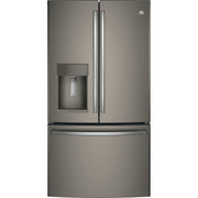  GE 36-inch, 27.8 cu.ft. Freestanding French 3-Door Refrigerator with Ice and Water Dispensing System GFE28GMKES IMAGE 1