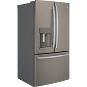  GE 36-inch, 27.8 cu.ft. Freestanding French 3-Door Refrigerator with Ice and Water Dispensing System GFE28GMKES IMAGE 2